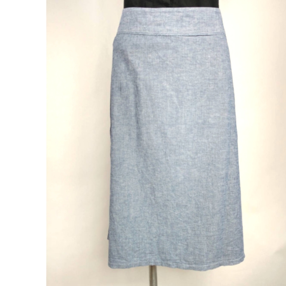 Elisabeth Hasselbeck Dialogue blue side zip skirt